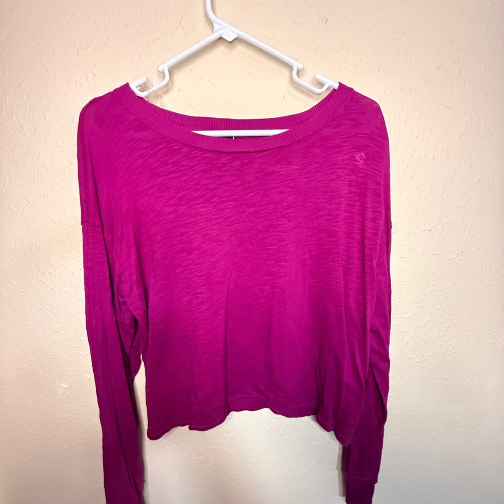 Bobi Women's Medium Fuchsia Long Sleeve Top 100% Cotton